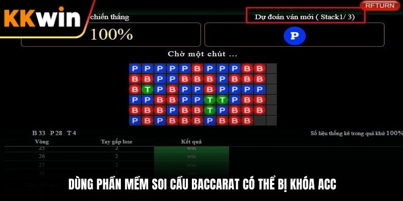 Dùng phần mềm soi cầu Baccarat có thể bị khóa acc